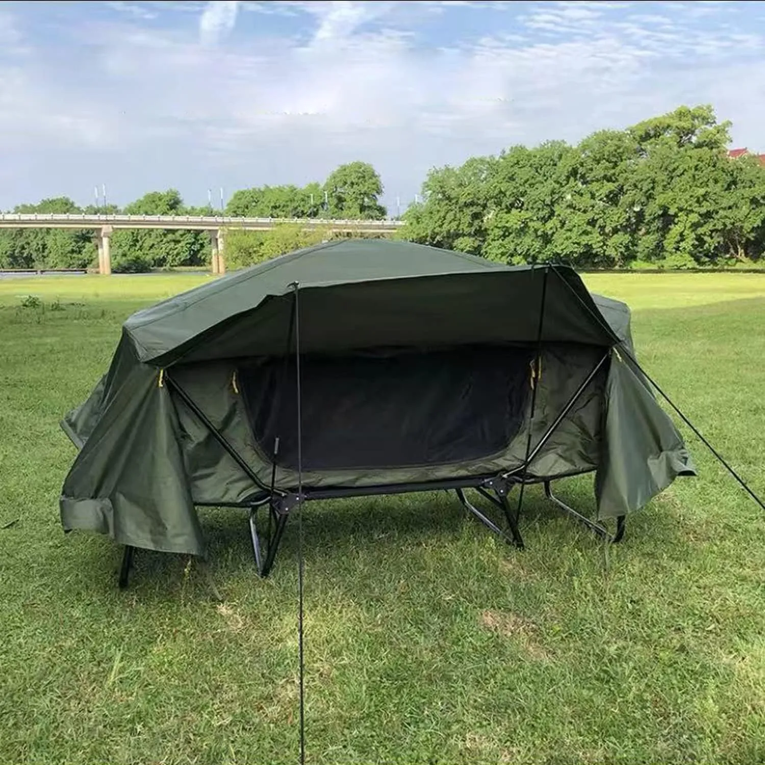 No-Build Off-The-Ground Tent,Outdoor Single and Double Rainproof Thickened Field Tent (b 210 * 120 * 120cm)