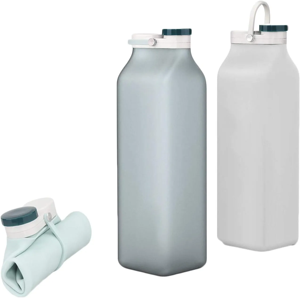 NP 600ML Creative Silicone Foldable Leak-Proof Sport Water Bottle Collapsible Drink Outdoor Travel Travel Kettle Cup Bicycle Water Bottle (Color : White)