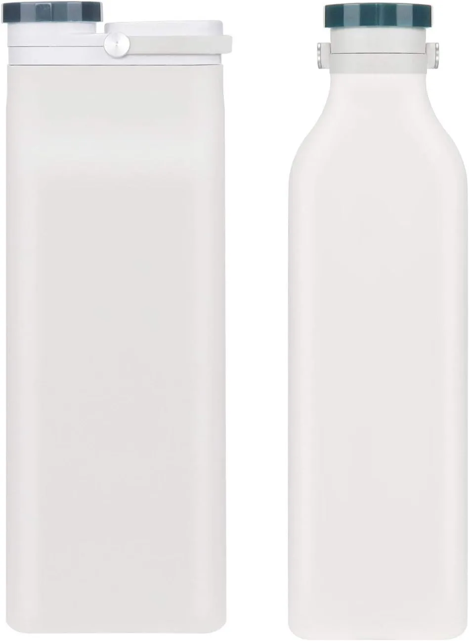 NP 600ML Creative Silicone Foldable Leak-Proof Sport Water Bottle Collapsible Drink Outdoor Travel Travel Kettle Cup Bicycle Water Bottle (Color : White)