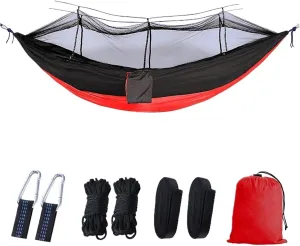 Nylon Parachute Hammock Net Portable Outdoor Camping Leisure Double Mosquito Net Hammocks Garden Travel Tourist Nature Hike Sleeping Hanging Hammock Swing Terrace Hammock(Model 6)