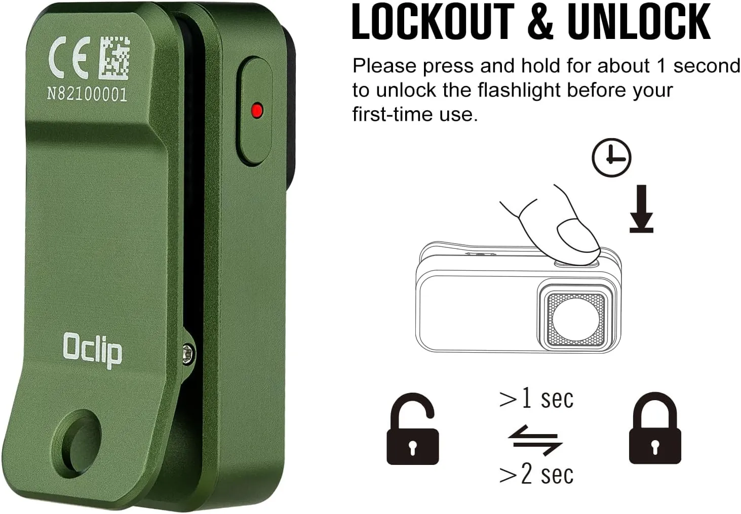 OLIGHT Oclip Rechargeable EDC Flashlight 300 Lumens Dual Sources Compact Pocket Clip Light, Convenient USB C Charging, Magnetic Flash Lights for Working, Cycling, Emergency, Signaling Tool(OD Green)