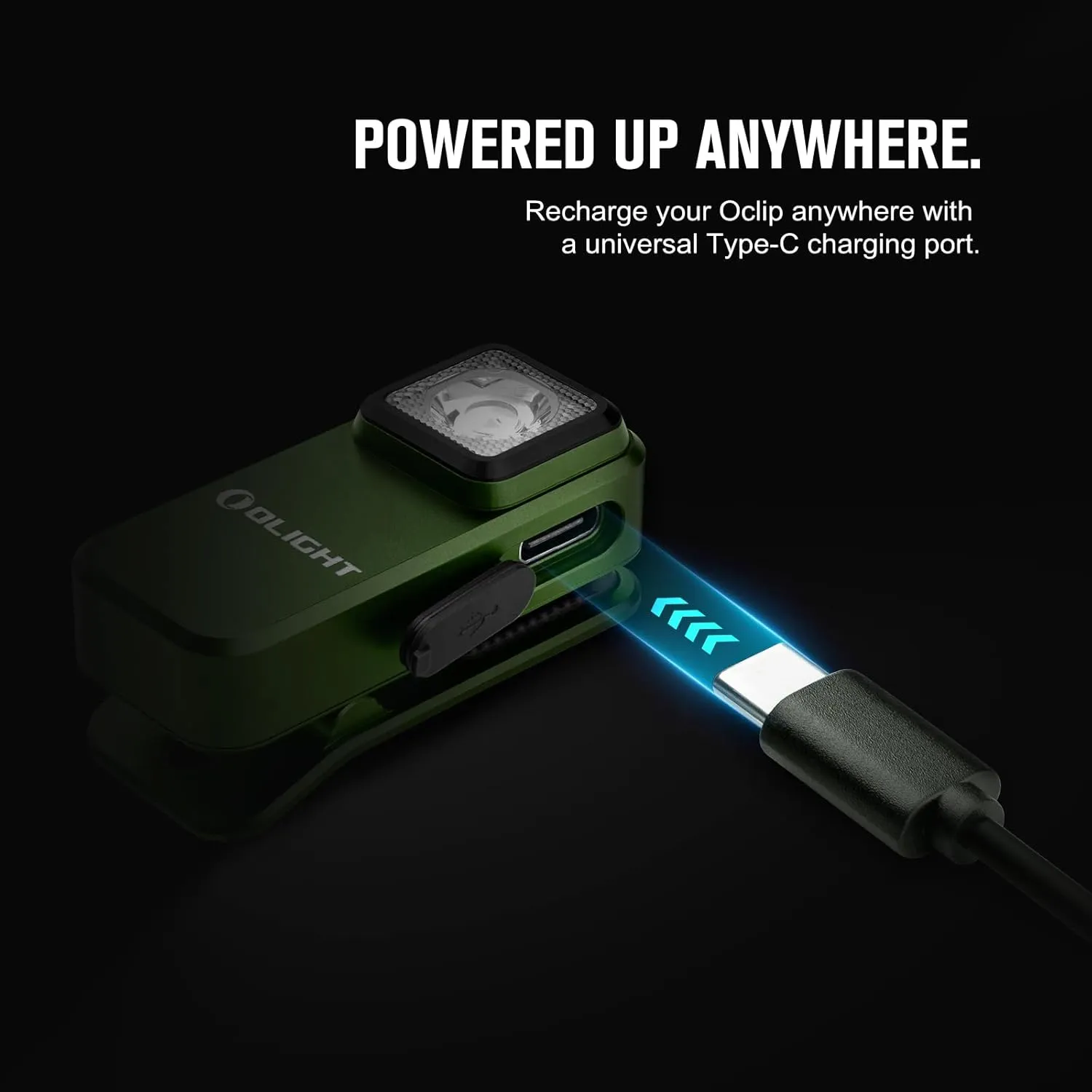 OLIGHT Oclip Rechargeable EDC Flashlight 300 Lumens Dual Sources Compact Pocket Clip Light, Convenient USB C Charging, Magnetic Flash Lights for Working, Cycling, Emergency, Signaling Tool(OD Green)