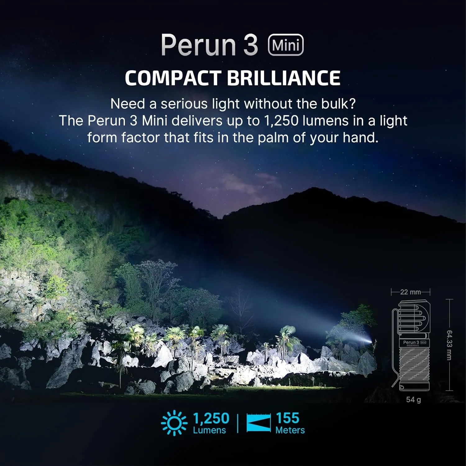 OLIGHT Perun 3 Mini Premium Headlamp 1250 Lumens Flashlight with Type-C Charging Box, Rechargeable Headlight with Red Light Option,Perfect for Working, Hiking, Camping and Climbing (Black)