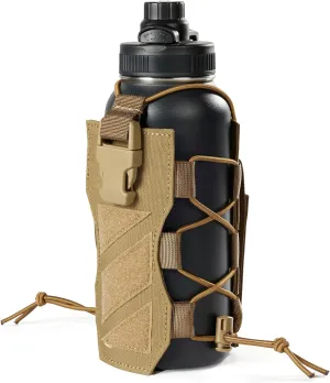 OneTigris Molle Water Bottle Holster, 32oz Adjustable Water Bottle Holder Tactical Water Bottle Pouch Lightweight Kettle Pouch Belt Bottle Carrier Bag with Straps for Outdoor Sports