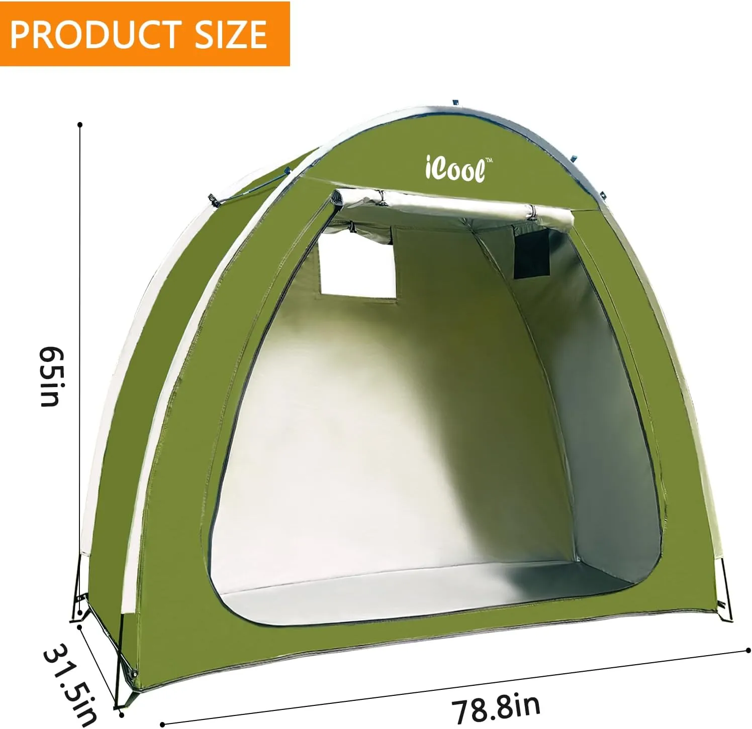 Outdoor Bike Covers Storage Shed Tent, 210D Oxford Thick Waterproof Fabric, Aluminum Alloy Bracket, Neat Tent for 2 Bicycles or Tricycles