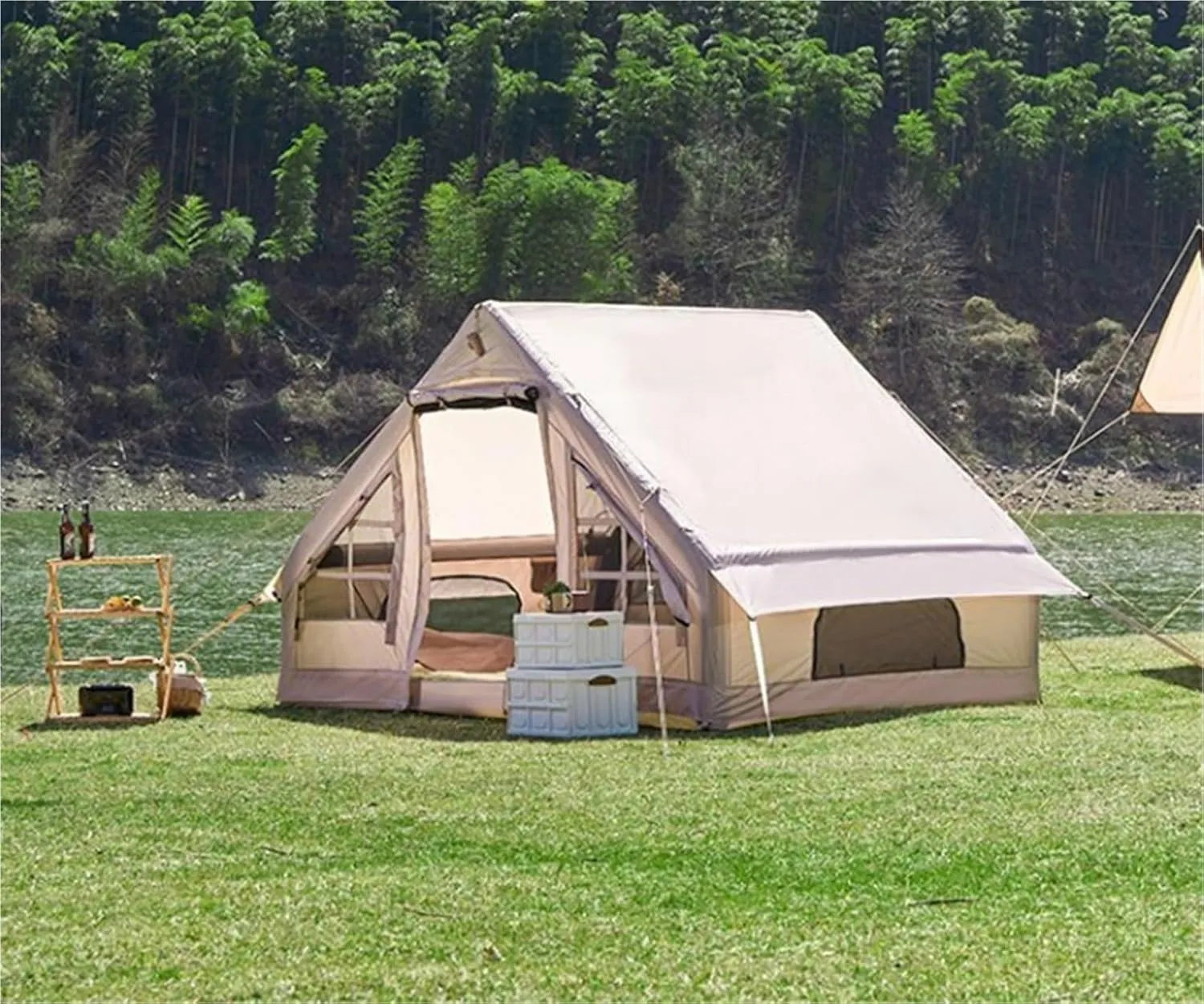 Outdoor Camping Inflatable Tent Thickened Rainproof Tent Camping Oxford Cloth Tent Portable Tent