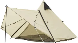 Outdoor Camping Tent, Cotton Canvas Pyramid Bell Tent, Double Layer Family Tent, Perfect for Backpacking, Camping, Hiking, Bushcraft, Travel, Winter Camping