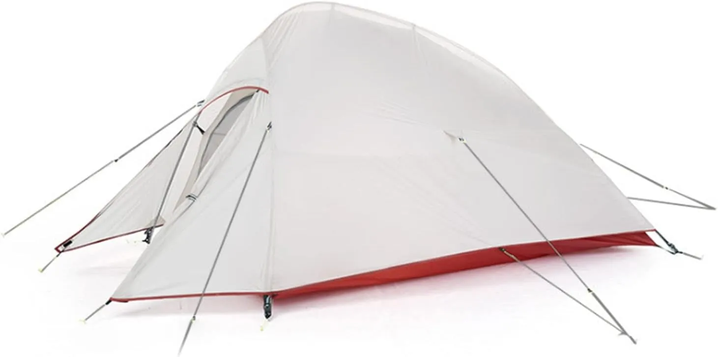 Outdoor Camping Tent,20D Silicone Double-Layer Ultra-Light Portable Aluminum Pole Tent,Thickened Wind Cold Igloo Outdoor Cold and Rain Tent (Grey Single) (Grey Double)