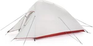 Outdoor Camping Tent,20D Silicone Double-Layer Ultra-Light Portable Aluminum Pole Tent,Thickened Wind Cold Igloo Outdoor Cold and Rain Tent (Grey Single) (Grey Double)