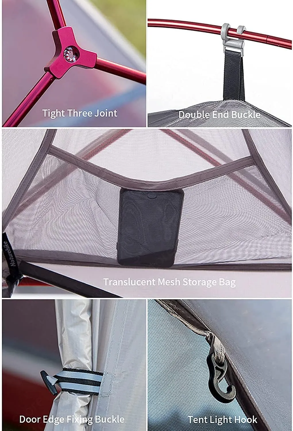Outdoor Camping Tent,20D Silicone Double-Layer Ultra-Light Portable Aluminum Pole Tent,Thickened Wind Cold Igloo Outdoor Cold and Rain Tent (Grey Single) (Grey Double)