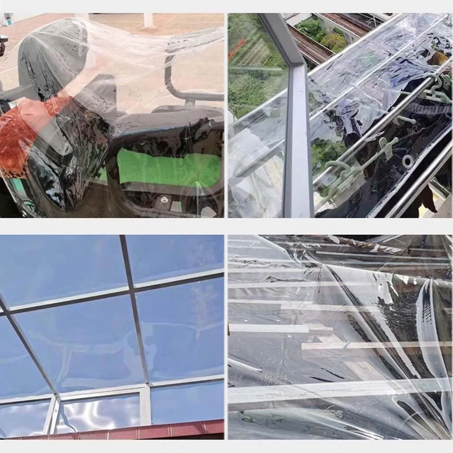 Outdoor Clear Tarp Waterproof Heavy Duty 9.8x3.3ft, Transparent Tarps Rainproof with Grommets, Plastic PVC Tarpaulin Cover Waterproof, Clear Tarps, for Greenhouse, Patio, Porches, Tent