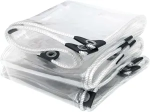Outdoor Clear Tarp Waterproof Heavy Duty 9.8x3.3ft, Transparent Tarps Rainproof with Grommets, Plastic PVC Tarpaulin Cover Waterproof, Clear Tarps, for Greenhouse, Patio, Porches, Tent