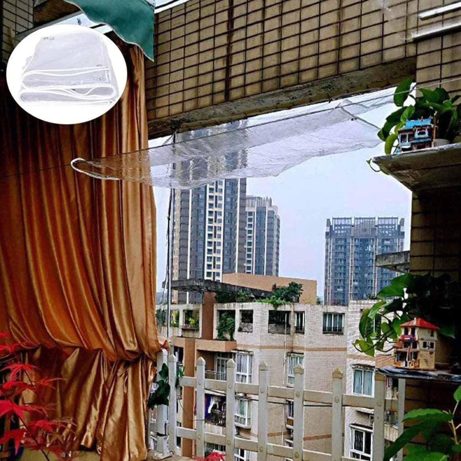 Outdoor Clear Tarp Waterproof Heavy Duty 9.8x3.3ft, Transparent Tarps Rainproof with Grommets, Plastic PVC Tarpaulin Cover Waterproof, Clear Tarps, for Greenhouse, Patio, Porches, Tent