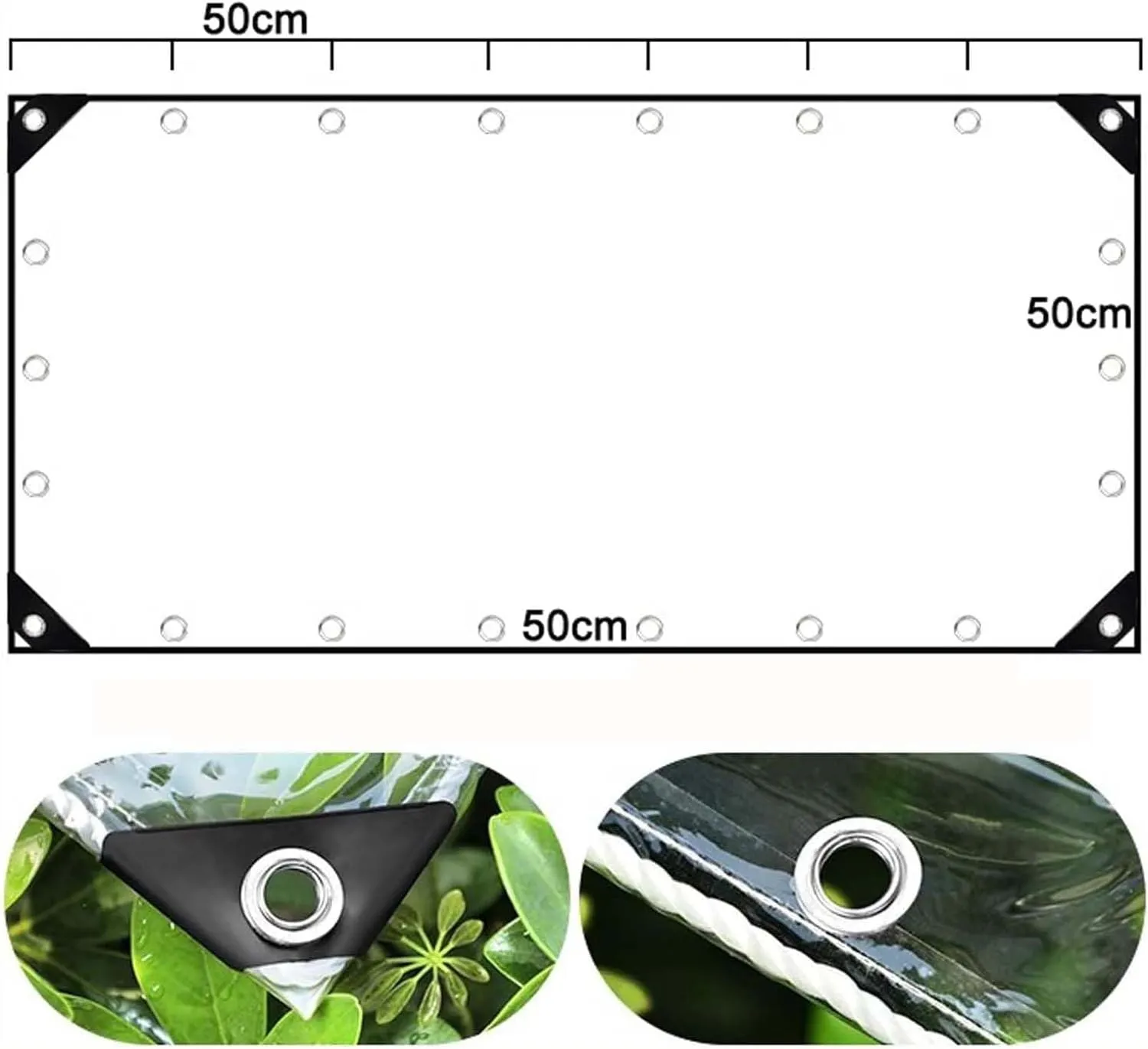Outdoor Clear Tarp Waterproof Heavy Duty 9.8x3.3ft, Transparent Tarps Rainproof with Grommets, Plastic PVC Tarpaulin Cover Waterproof, Clear Tarps, for Greenhouse, Patio, Porches, Tent