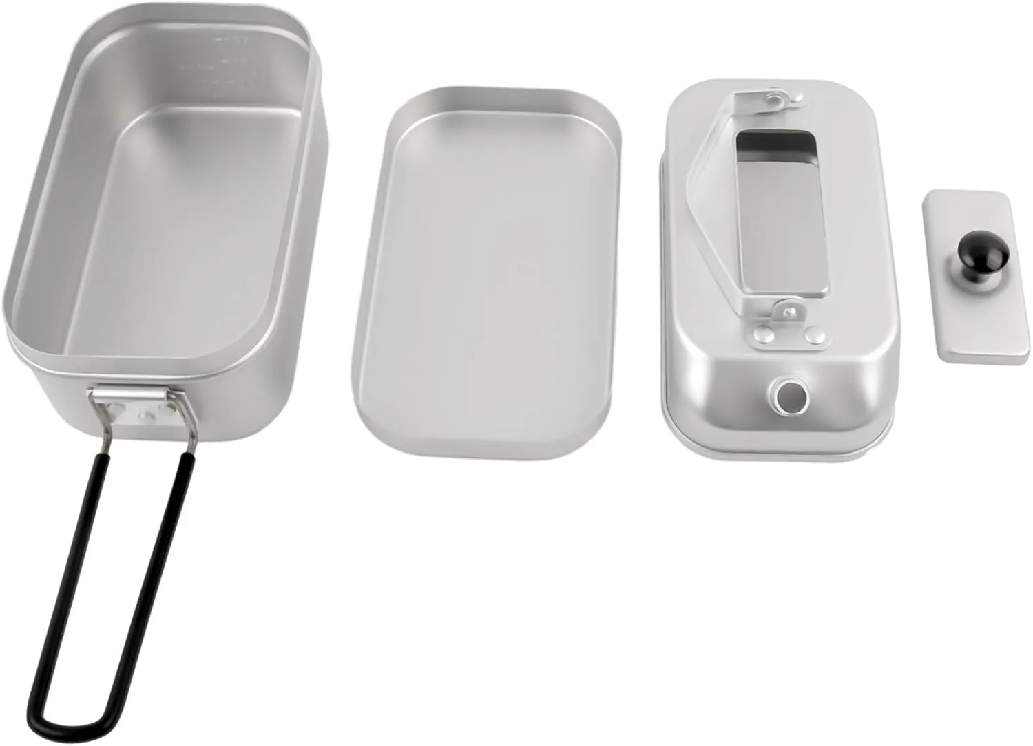 Outdoor Cooking Set with Lunch Box and Kettle, Compact Aluminum Design for Camping Enthusiasts