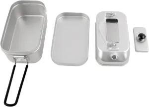 Outdoor Cooking Set with Lunch Box and Kettle, Compact Aluminum Design for Camping Enthusiasts