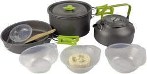 Outdoor Cookware Kit Portable Cookware Kit Hiking Cookware Set Cookware Camping Cookware Set Alumina Pot Frying Pan Set Travel Cooking Accessory Camping Hiking Cookware Set Outdoor Portable