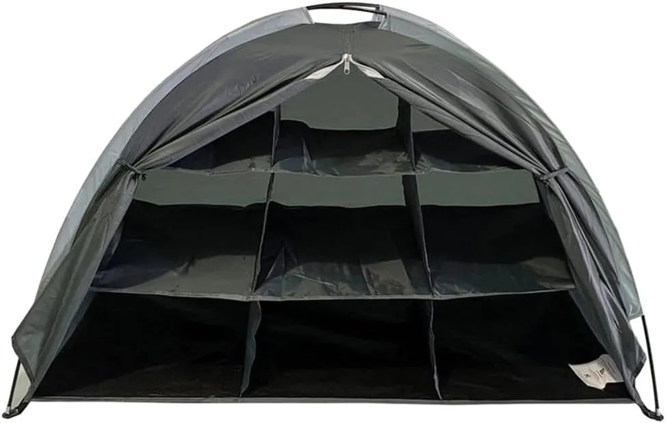 Outdoor Folding Camping Shoe Cabinet,Camping 9 Shelf Storage Organizer,Tent Clothes Organizer,128 x 55 x 75cm