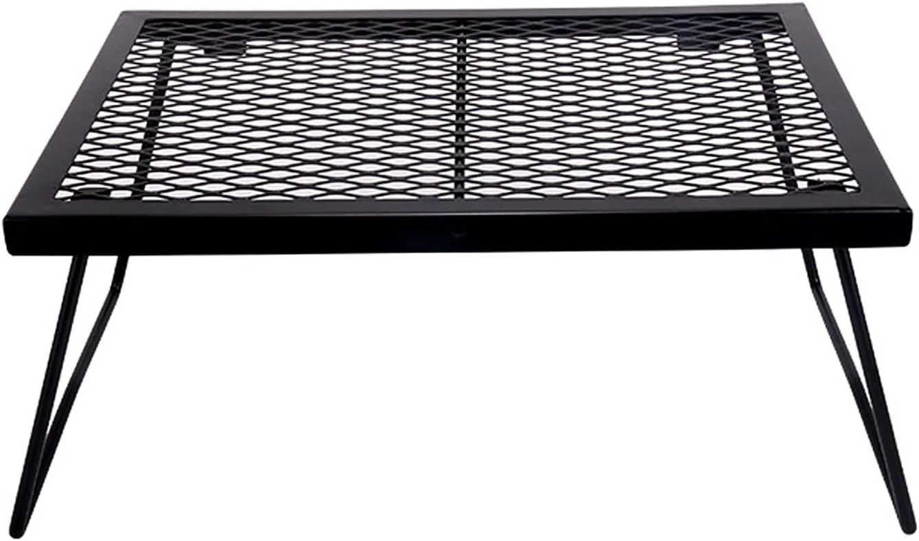 Outdoor Folding Mesh Table Camping Tent Side Table Portable Lightweight Aluminum Alloy Quick Setup Drainage Supports 20KG for Picnic BBQ Cooking Storage