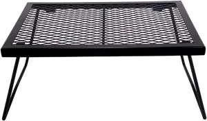 Outdoor Folding Mesh Table Camping Tent Side Table Portable Lightweight Aluminum Alloy Quick Setup Drainage Supports 20KG for Picnic BBQ Cooking Storage
