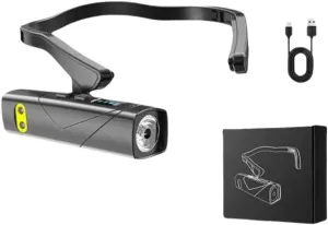 Outdoor Hiking Ultra Bright Headlights, Ear-Mounted Headlight Multi-Level Lighting Mode with Motion Sensor, Lightweight & Waterproof, Multiple Wearing Styles for Hiking (Basic)