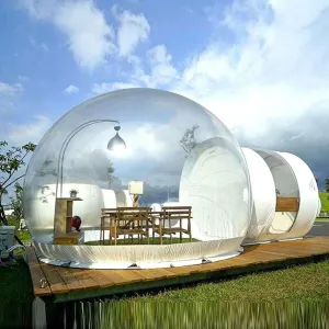 Outdoor Inflatable Bubble Camping Tent,Camping Tent Transparent,Clear Dome Camping Cabin with Quiet Air Blower for Indoor/Outdoor Family Backyard