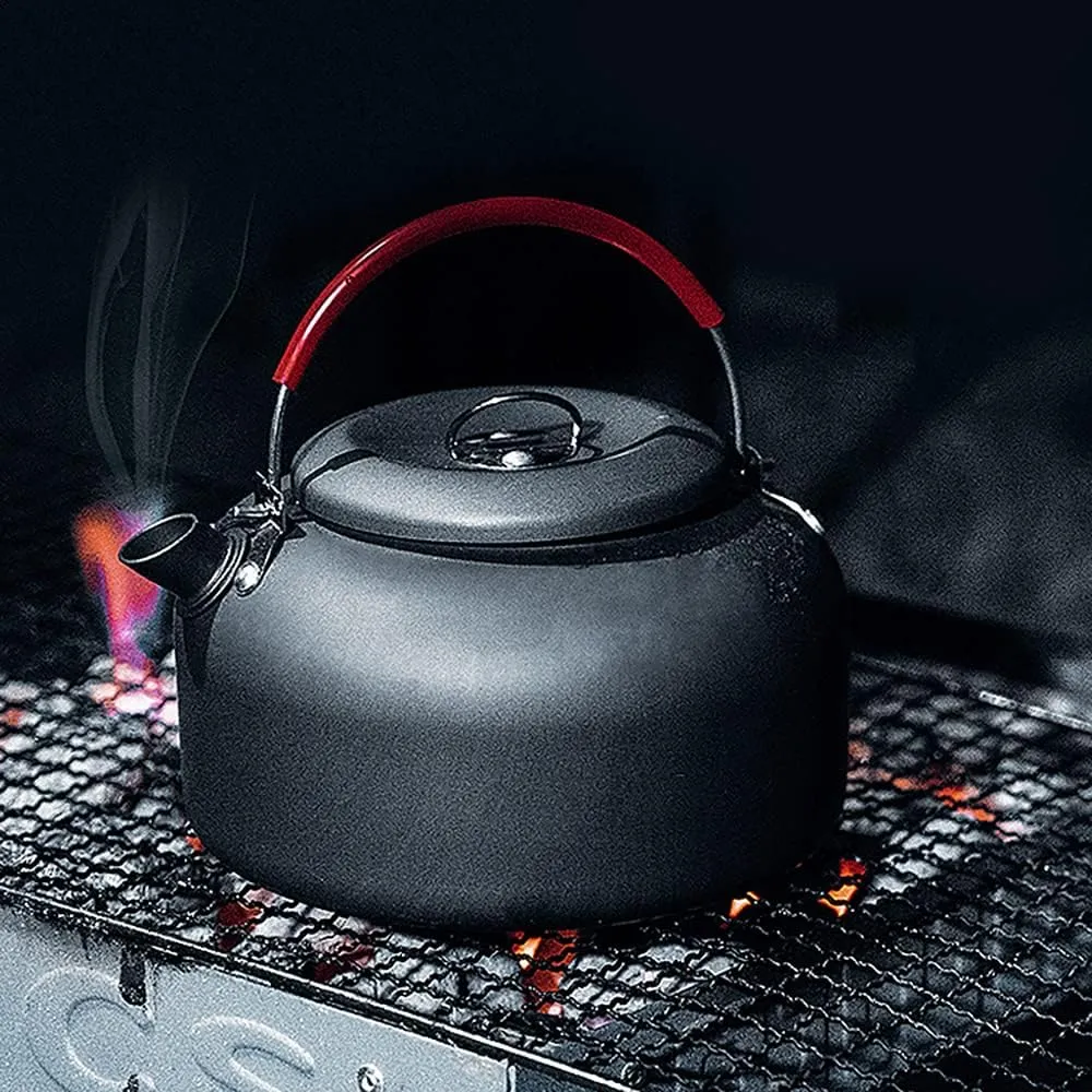 Outdoor Kettle 0.8L/1.4L Outdoor Lightweight Aluminum Teapot Kettle Coffee Pot for Camping Hiking Backpacking (0.8L)