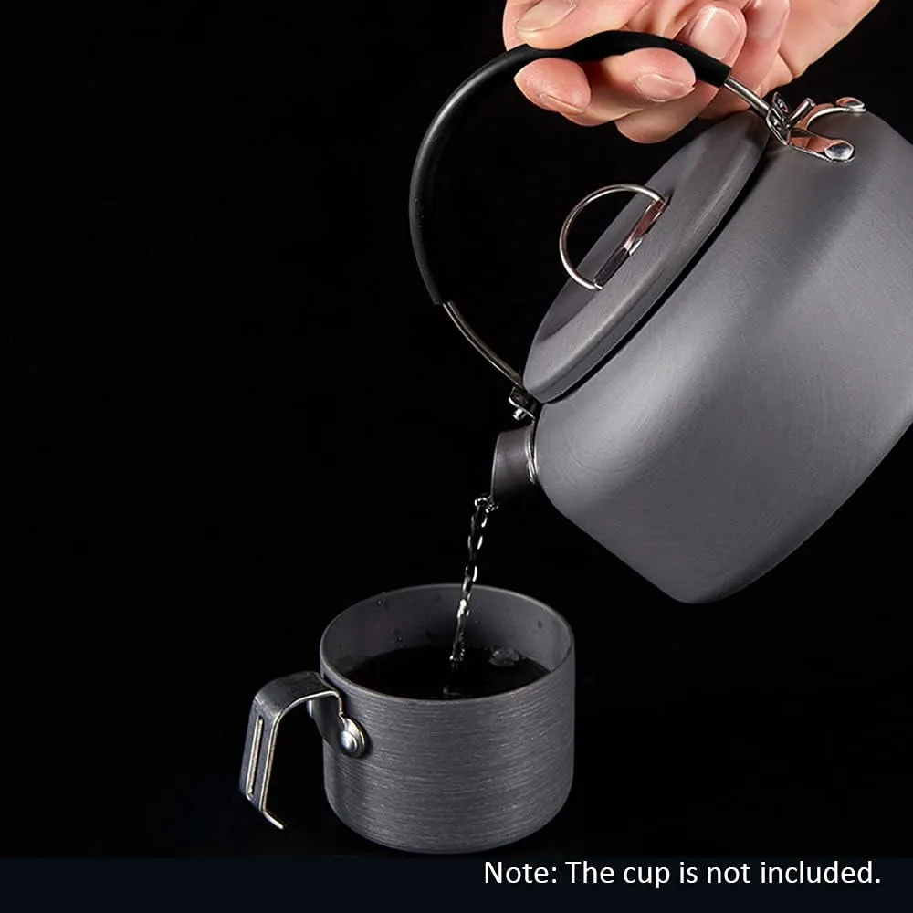 Outdoor Kettle 0.8L/1.4L Outdoor Lightweight Aluminum Teapot Kettle Coffee Pot for Camping Hiking Backpacking (0.8L)