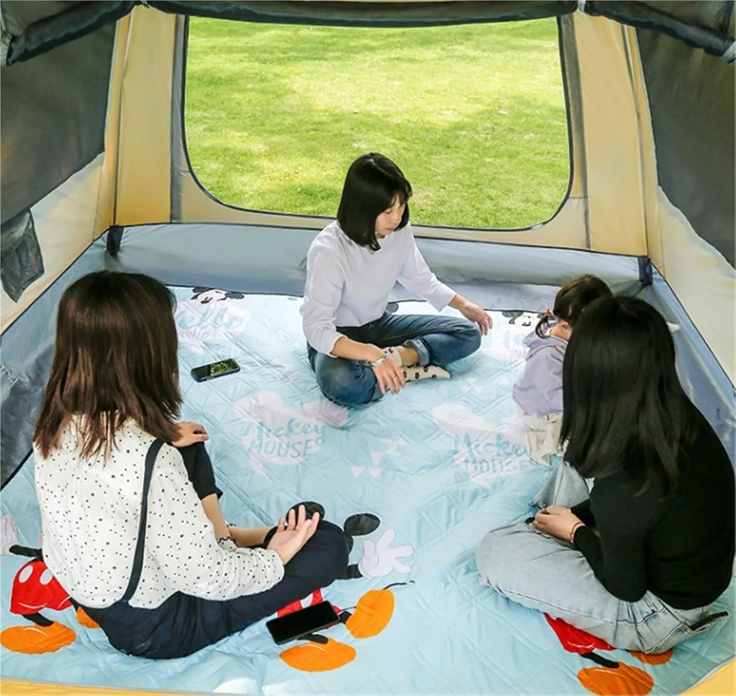Outdoor Large Quick-Opening Square Tent Portable Thickened Rainproof Camping Picnic Tent
