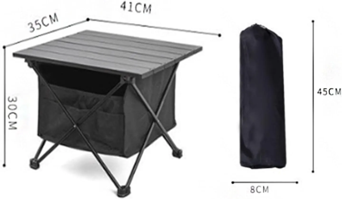Outdoor Portable Camping Table Ultralight Aluminum Beach Table with Storage Bag Folding Camp Table for Camping Hiking Backpacking Outdoor Picnic Travel Equipment,A