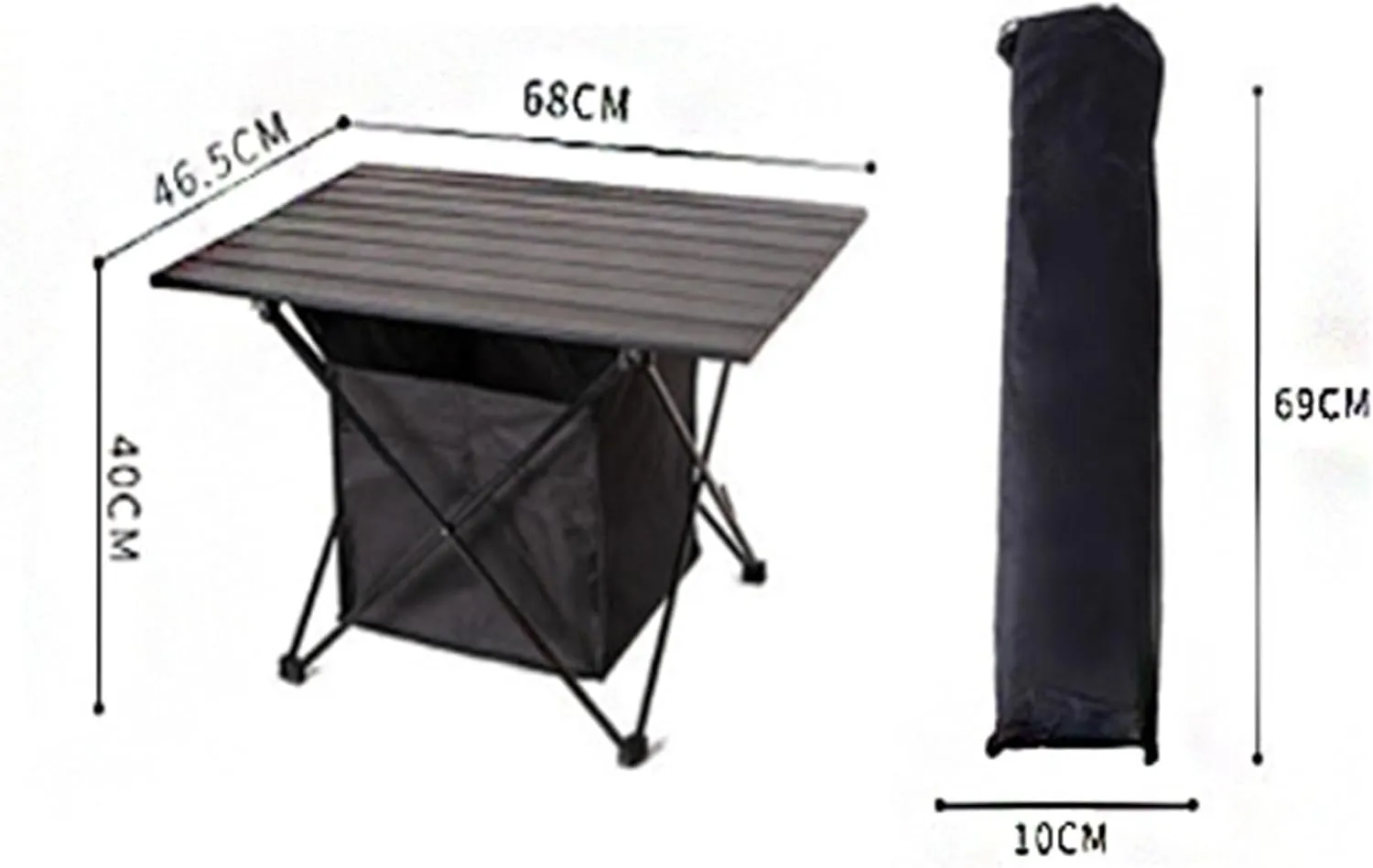 Outdoor Portable Camping Table Ultralight Aluminum Beach Table with Storage Bag Folding Camp Table for Camping Hiking Backpacking Outdoor Picnic Travel Equipment,C