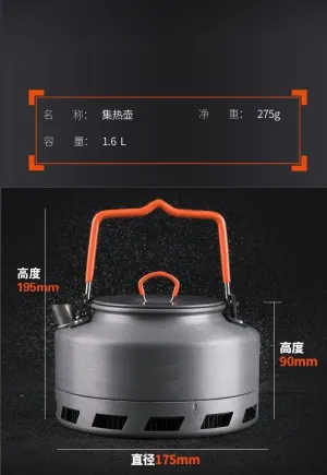 Outdoor Portable Coffee Pot 1.6L Kettle Wild Fishing Camping Teapot