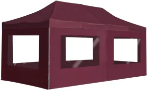 Outdoor Shelter with Professional Folding Party Tent, Waterproof Aluminum Frame, Easy Setup, Wine Red 19.7' x 9.8'
