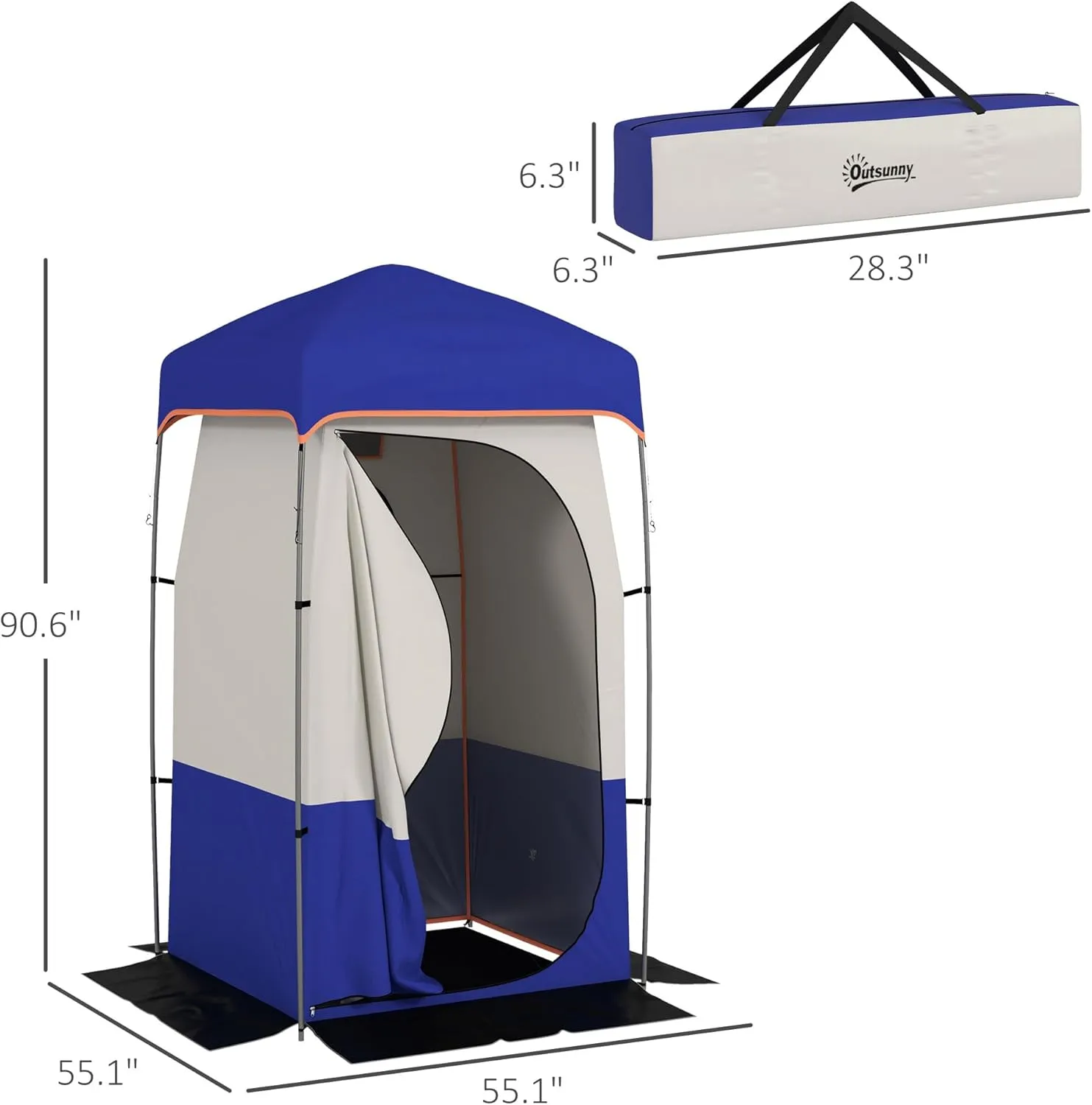 Outdoor Shower Tent Changing Room Privacy Portable Camping Shelters with Floor & Shower Bag for Camping Hiking Beach