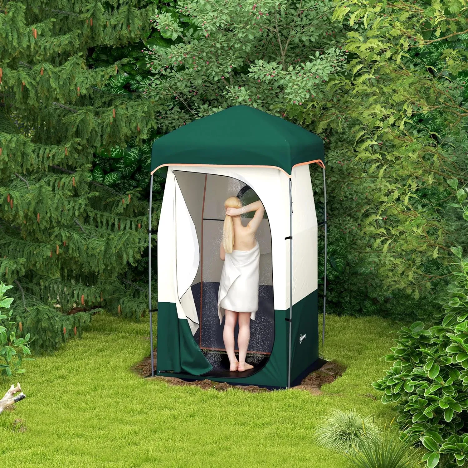 Outdoor Shower Tent Changing Room Privacy Portable Camping Shelters with Floor & Shower Bag for Camping Hiking Beach