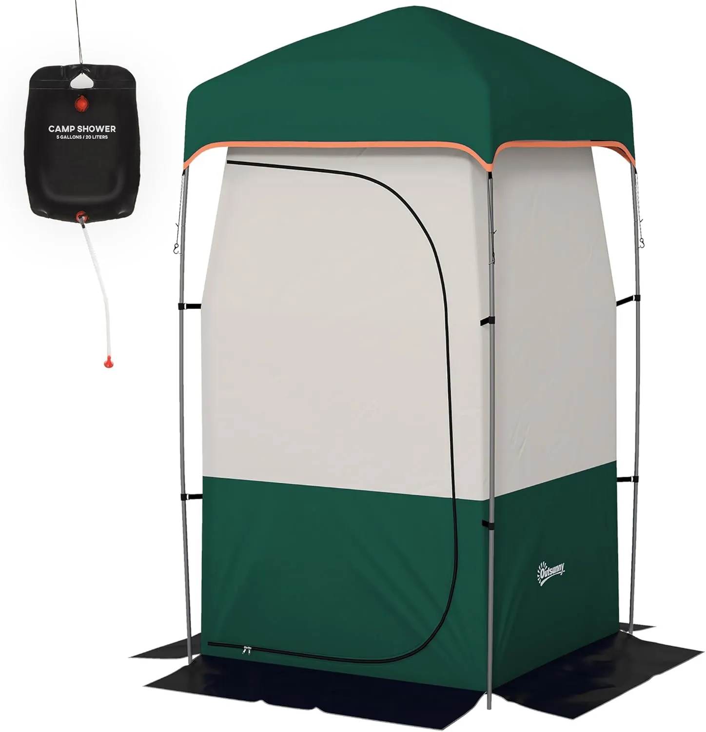 Outdoor Shower Tent Changing Room Privacy Portable Camping Shelters with Floor & Shower Bag for Camping Hiking Beach