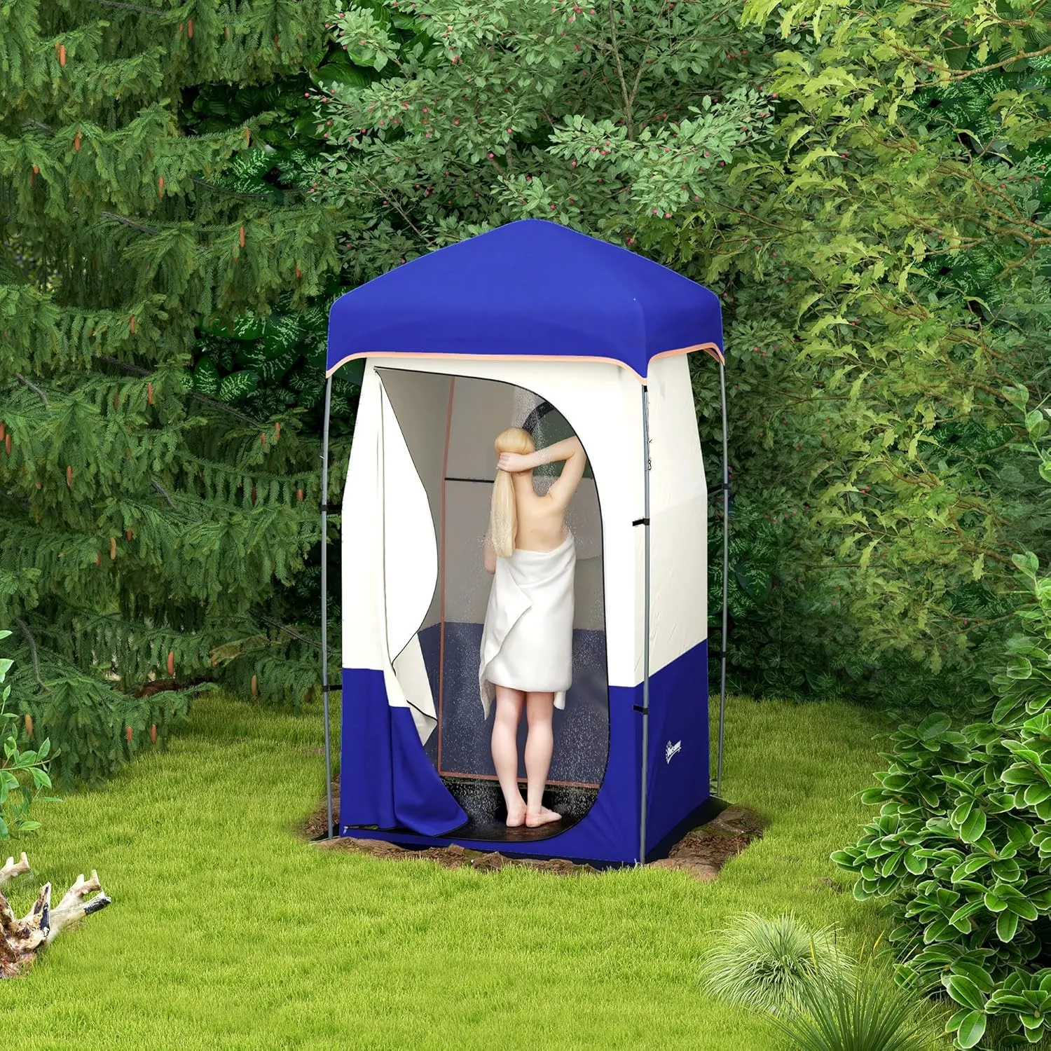 Outdoor Shower Tent Changing Room Privacy Portable Camping Shelters with Floor & Shower Bag for Camping Hiking Beach