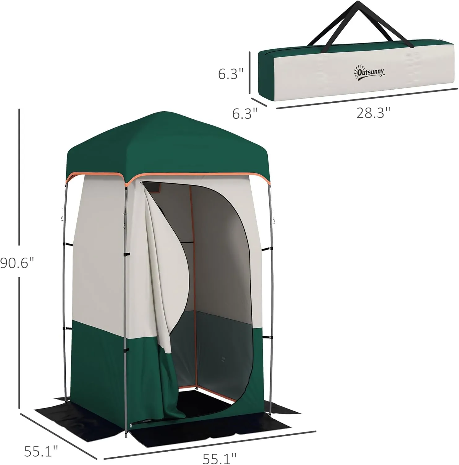 Outdoor Shower Tent Changing Room Privacy Portable Camping Shelters with Floor & Shower Bag for Camping Hiking Beach