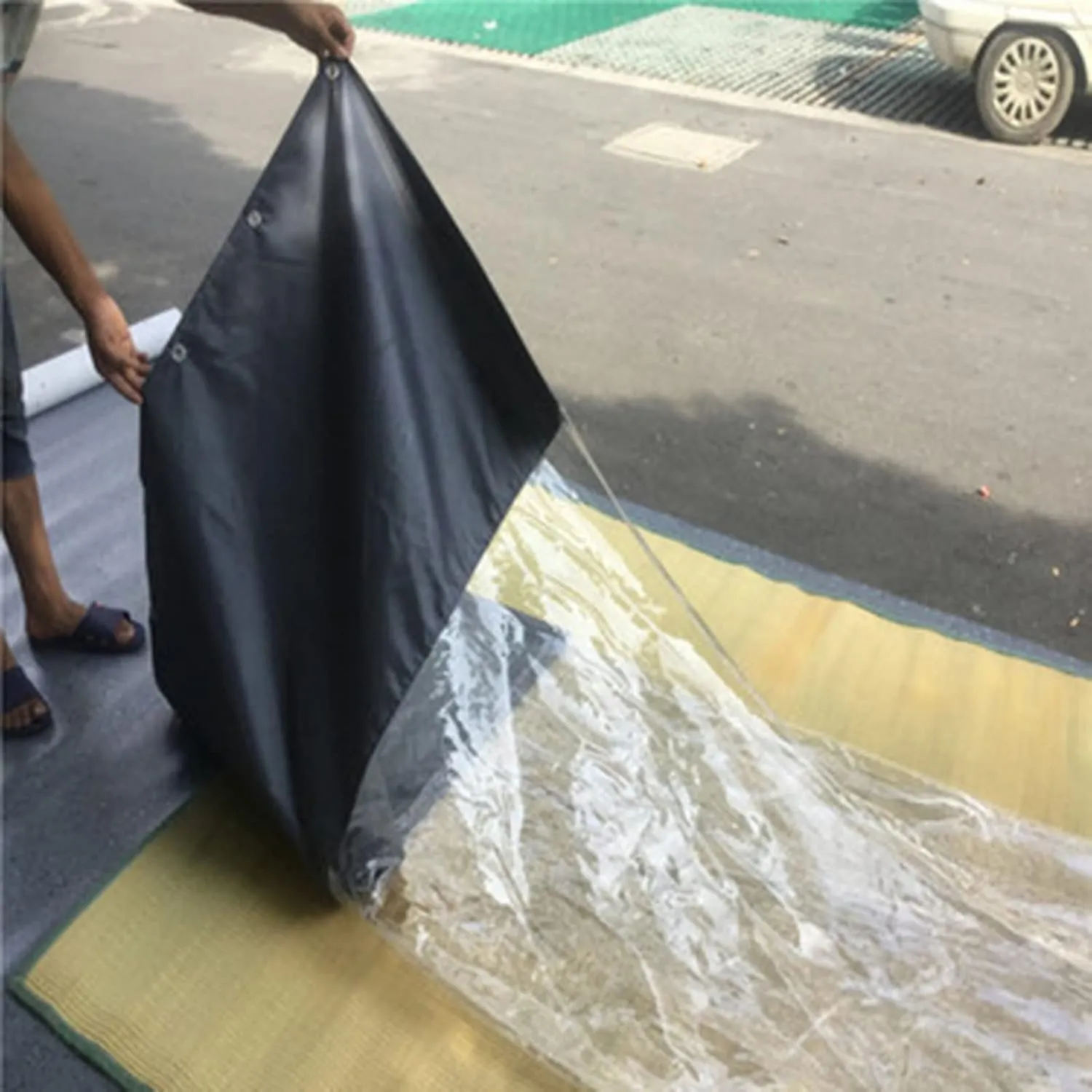 Outdoor Tarpaulin Curtain Clear Waterproof Cover Tarp Rainproof Tarpaulin with Grommets, Courtyard Plant Canopy Dust-Proof (Color : Clear, Size : 3.28x6.56ft/1x2m)