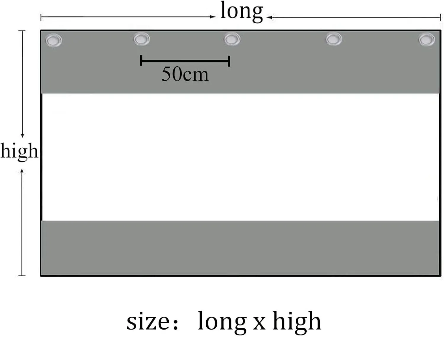 Outdoor Tarpaulin Curtain Clear Waterproof Cover Tarp Rainproof Tarpaulin with Grommets, Courtyard Plant Canopy Dust-Proof (Color : Clear, Size : 3.28x6.56ft/1x2m)