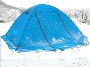 Outdoor Tent Camping Tent Waterproof Hiking Tent Double Layer Outdoor Backpacking Tent 2 Person Tents for Tourism (Color : Orange) (Blue)