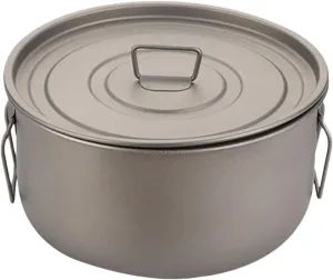 Outdoor Titanium Pot 1.8L Camping Cookware for Outdoor Backpacking Hiking