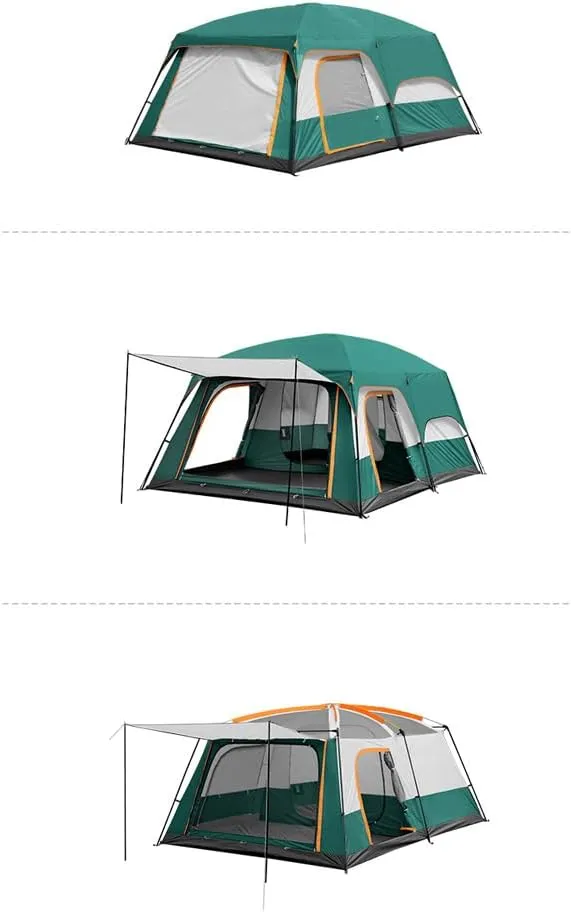 Outdoor Travel Camping Tent Waterproof Tent Portable Rainproof Sunshine-Proof Tent Fishing Hiking Sunshine Shelter (Khaki Type h)