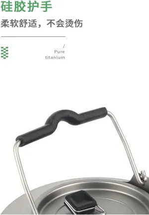 Outdoor Travel Portable Pure Titanium Kettle 700ml Camping Teapot
