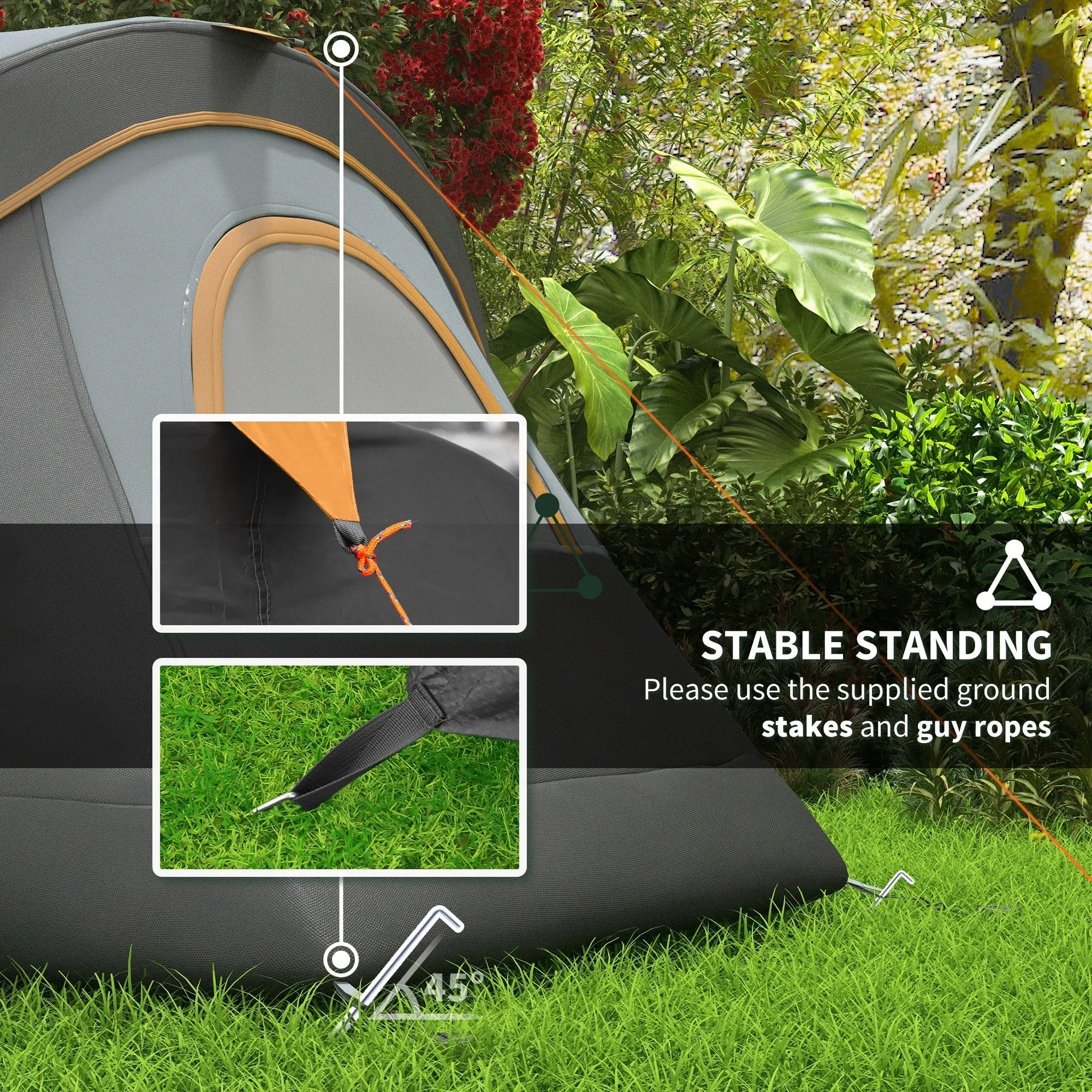 Outsunny 5-6 Person Multi-Color Dome Tent for Camping with UV Protection and Water Resistance