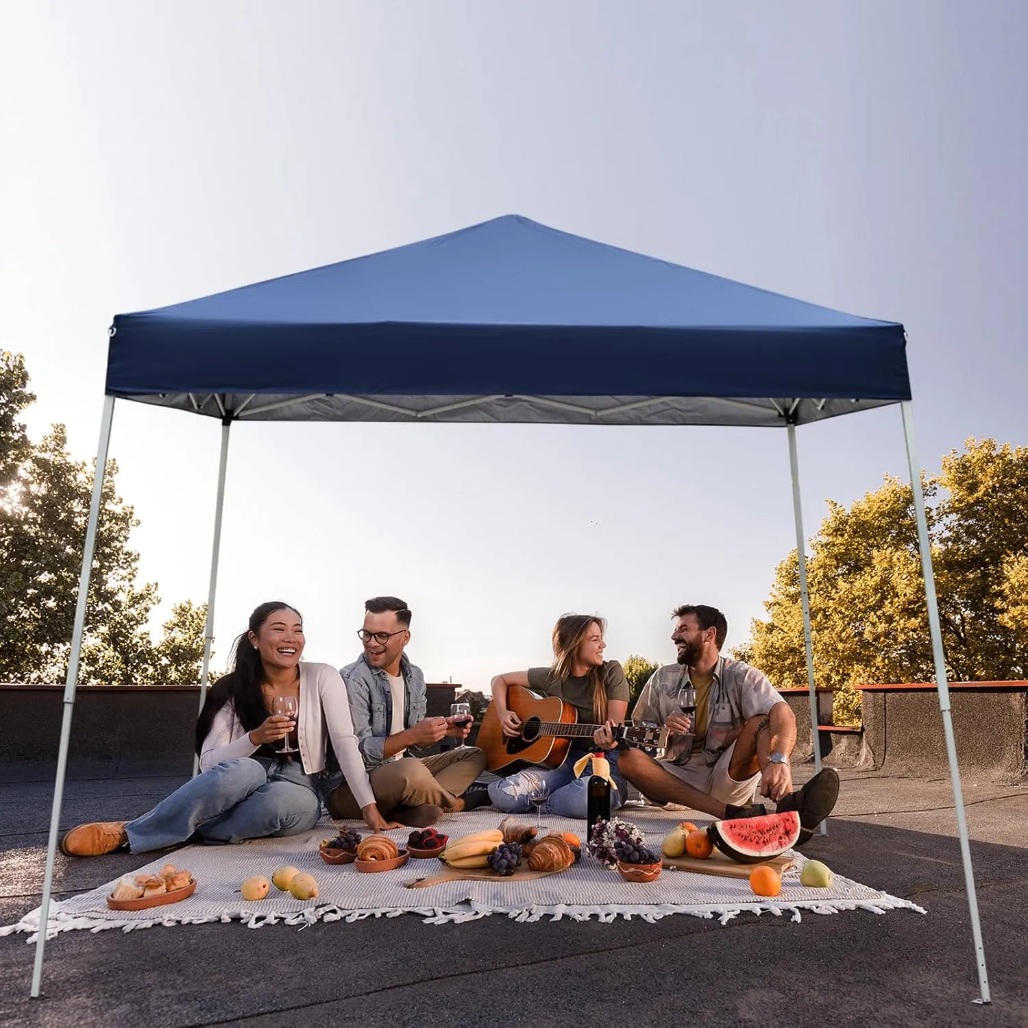 Outvita Canopy 10'x10' Pop Up Commercial Instant Gazebo Tent, Waterproof & UV Protection Canopy Tent with Slant Legs for Party Wedding Birthday BBQ Events