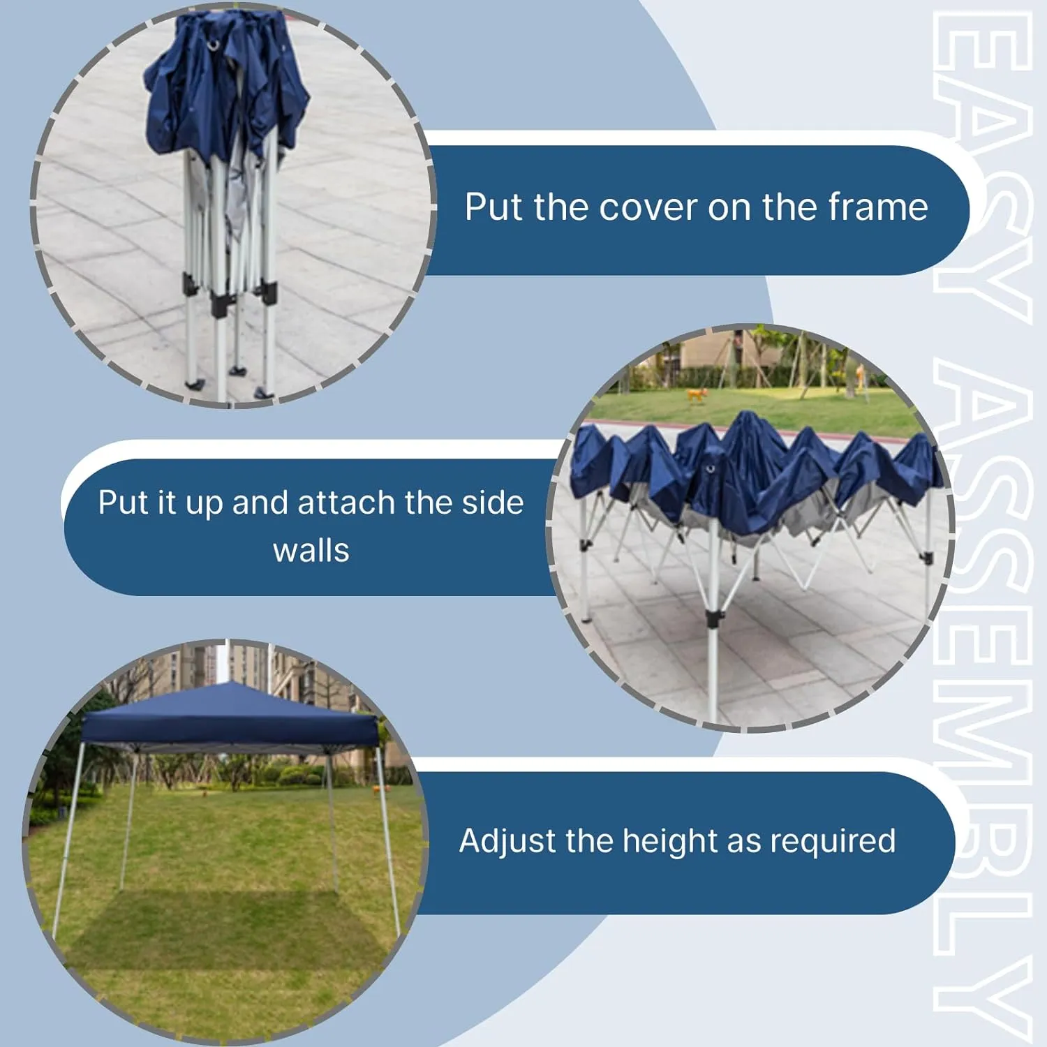 Outvita Canopy 10'x10' Pop Up Commercial Instant Gazebo Tent, Waterproof & UV Protection Canopy Tent with Slant Legs for Party Wedding Birthday BBQ Events