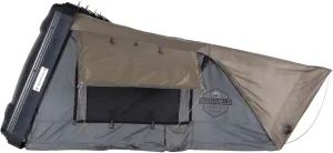 Overland Vehicle Systems Bushveld Hard Shell Clam Shell Roof Top Tent with Aluminum Base Dark Grey Body and Green Rainfly - 4 Person Tent - Four Seasons Ready