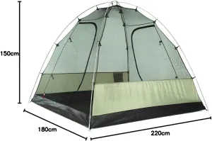 OZtrail Tasman 4V Plus Dome Tent, Camping & Outdoor, Tents, Standard, Multicoloured, Spacious Interior, Versatile Entry, Water-Repellent Coating, Easy Access Doors, Light Attachment Point