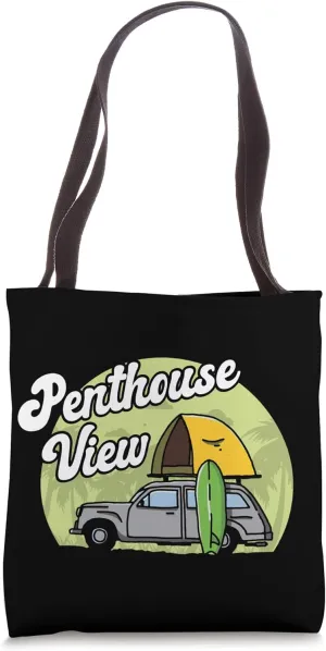 Penthouse View Rooftop Tent Camping Off-Road Vehicle Camper Tote Bag